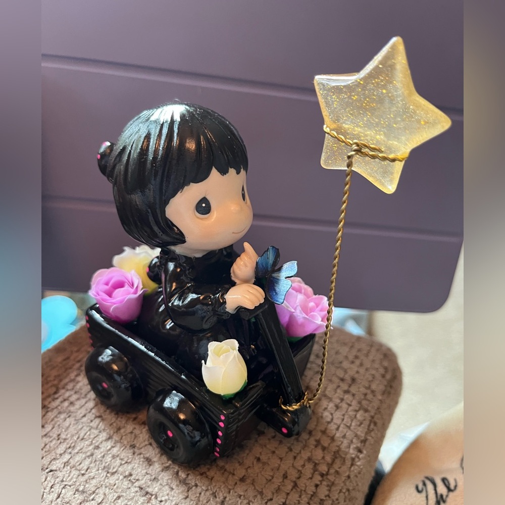 Gothic Cuties Handpainted Upcycled “As You Wish” Precious Moments Girl - Picture 4 of 7